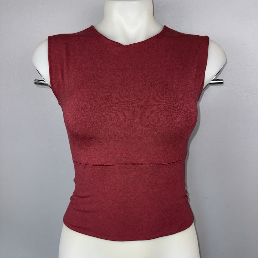 Angelrox Suger Hug Shaper Top One Size Fits Most Burgundy Sleeveless Bamboo